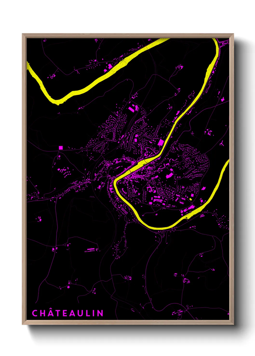 Une affiche de carte sur Châteaulin