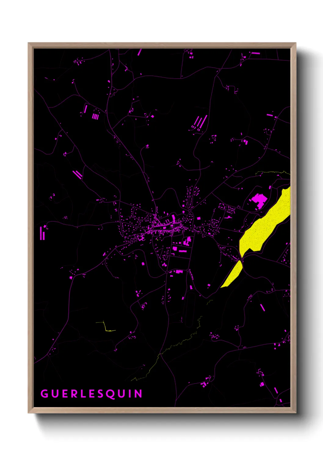 Une affiche de carte sur Guerlesquin