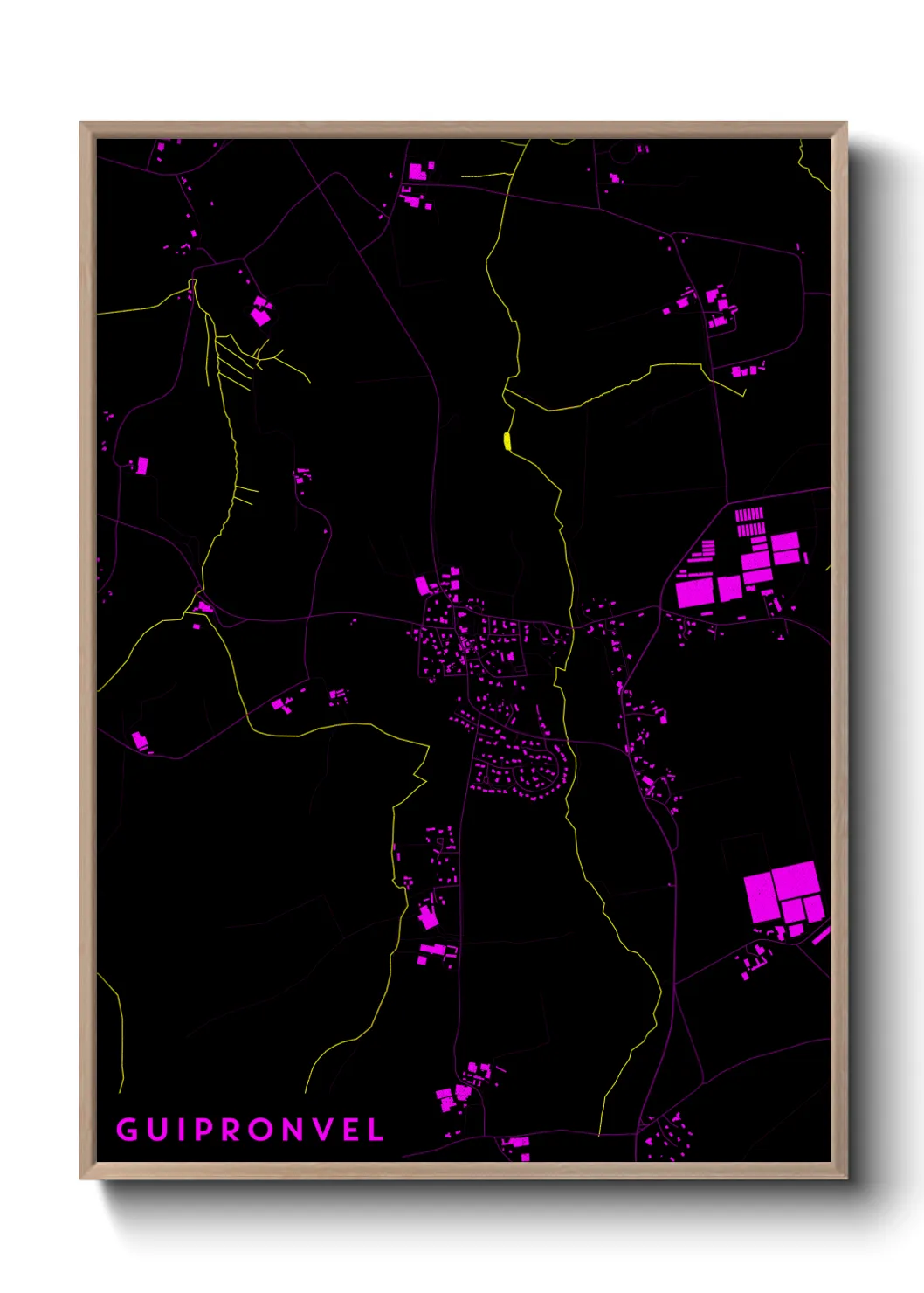 Une affiche de carte sur Guipronvel