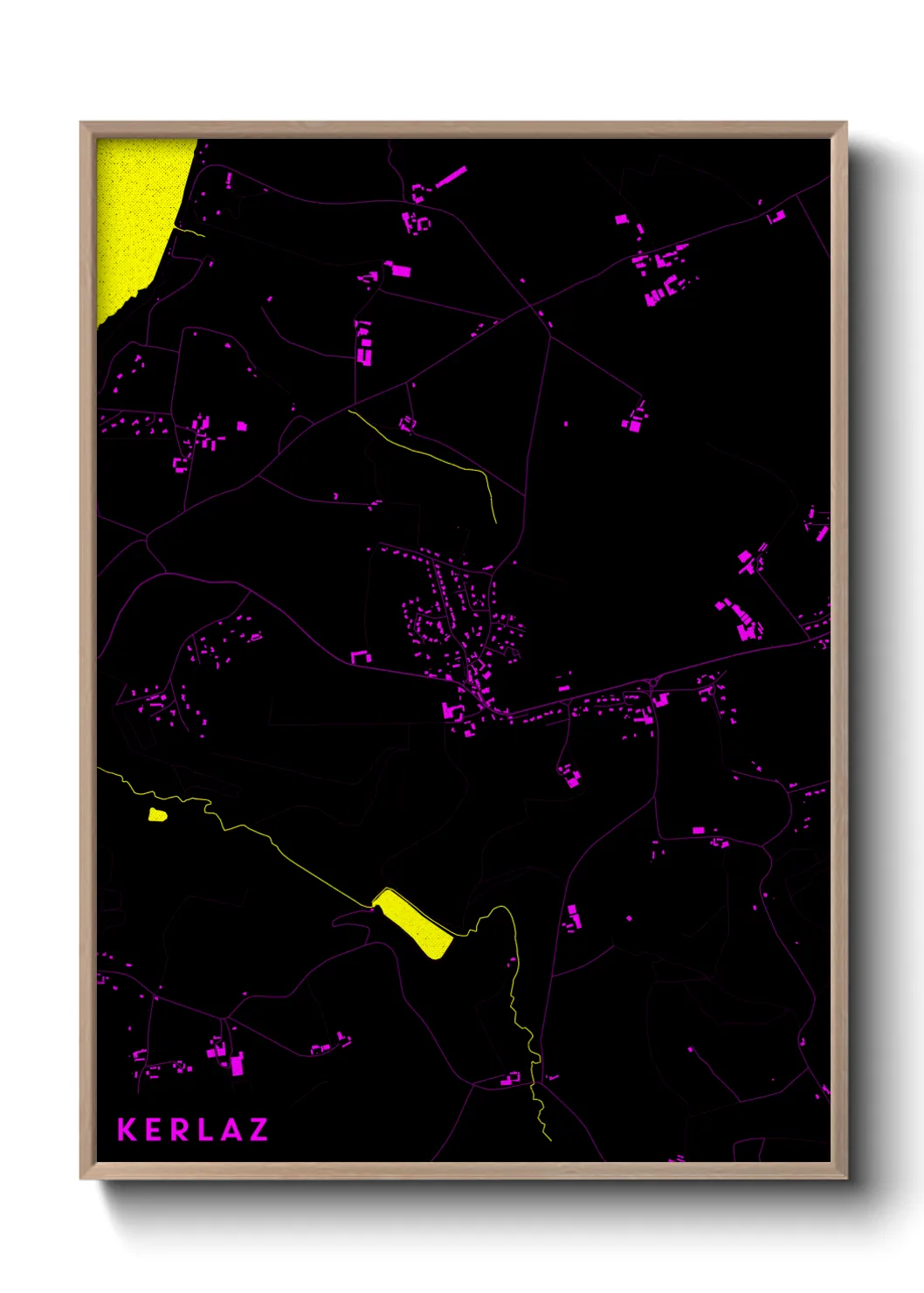 Une affiche de carte sur Kerlaz