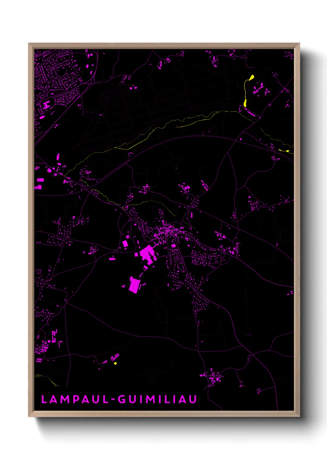 Une affiche de carte sur Lampaul-Guimiliau