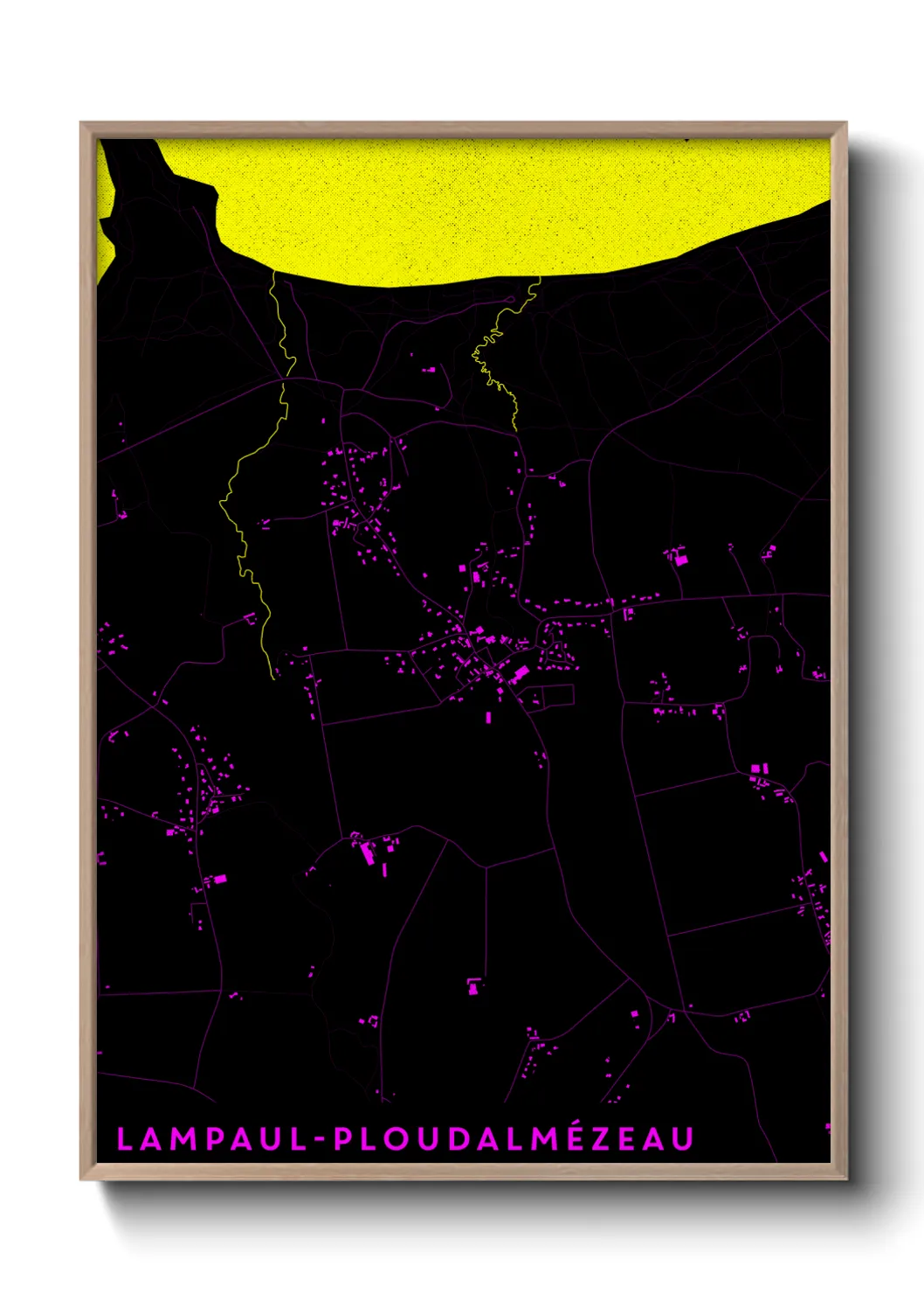 Une affiche de carte sur Lampaul-Ploudalmézeau
