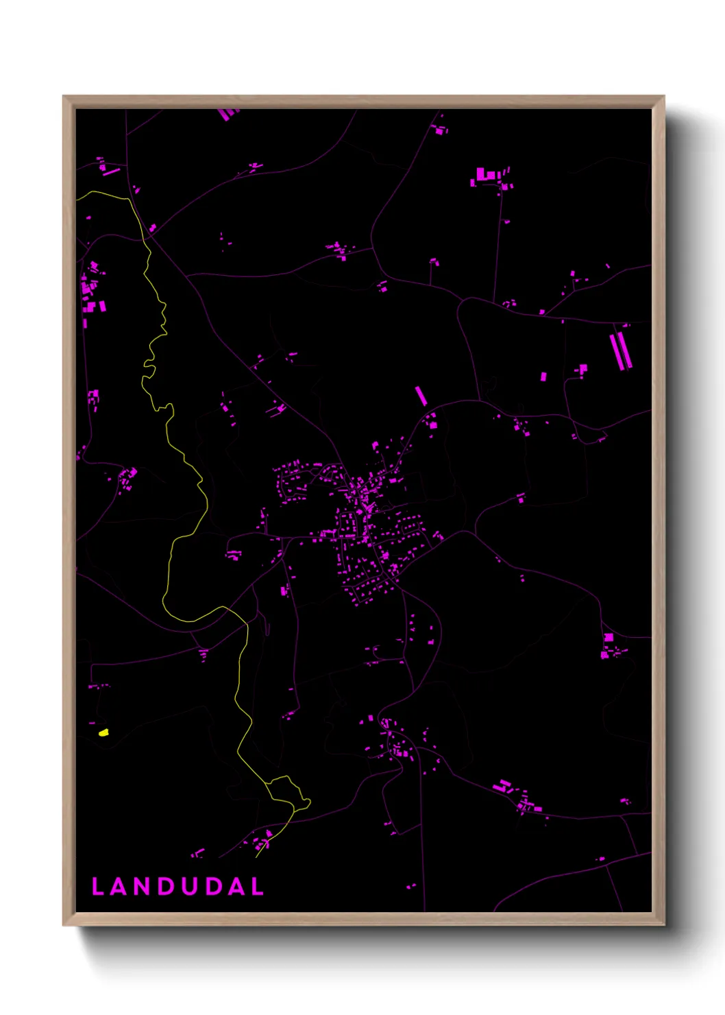 Une affiche de carte sur Landudal