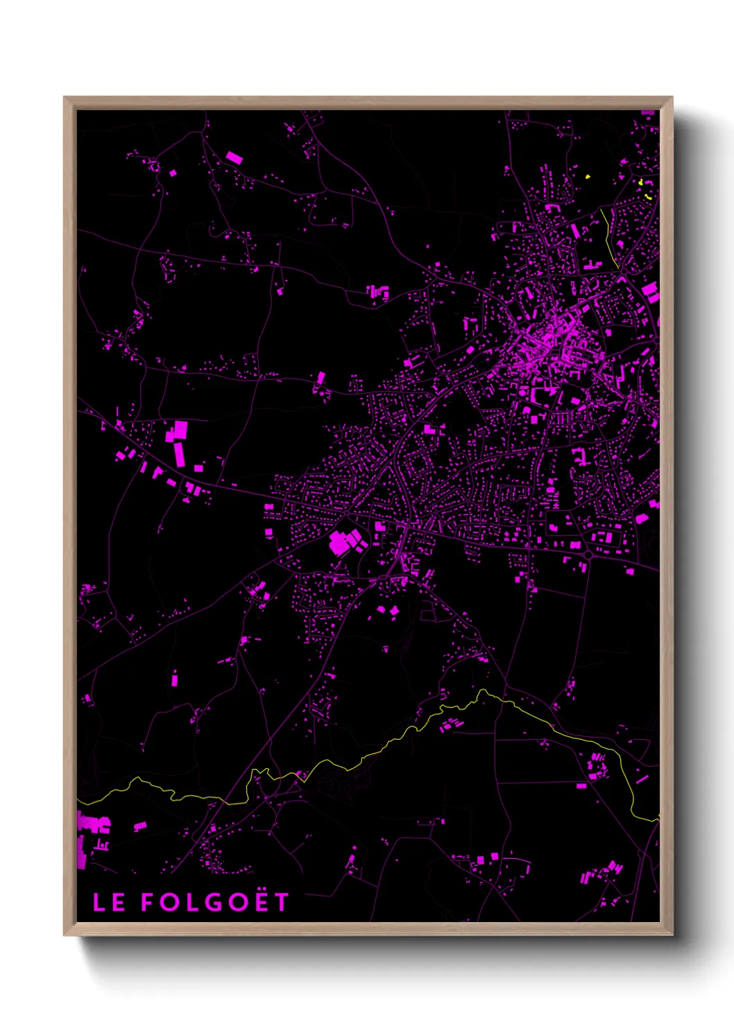 Une affiche de carte sur Le Folgoët