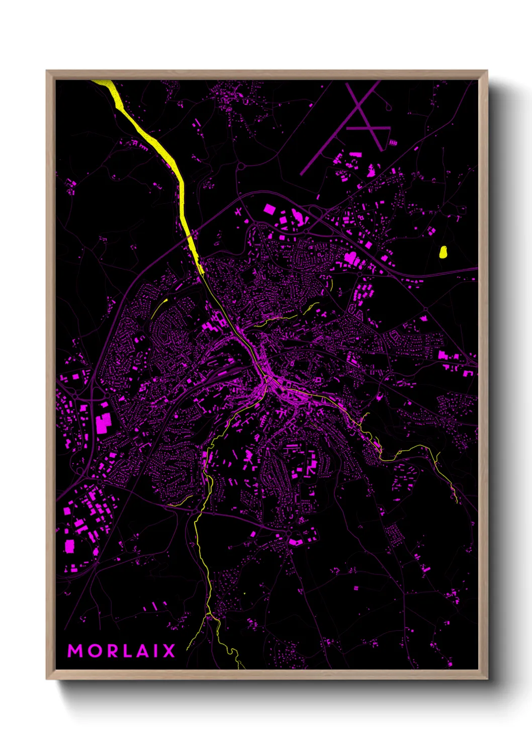 Une affiche de carte sur Morlaix