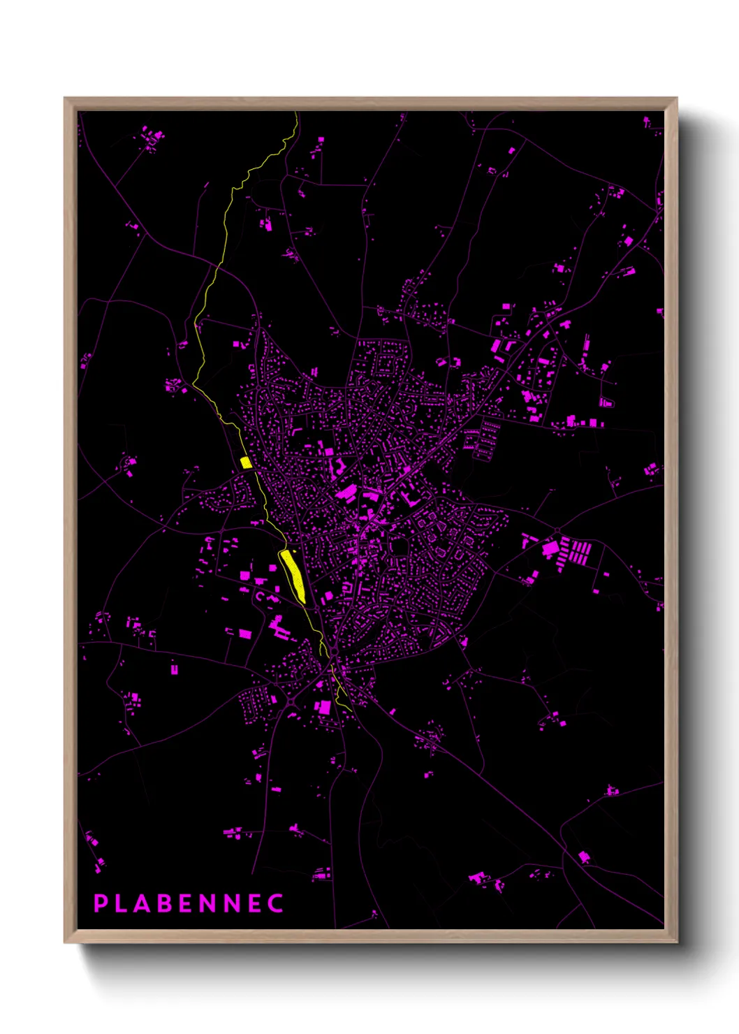 Une affiche de carte sur Plabennec