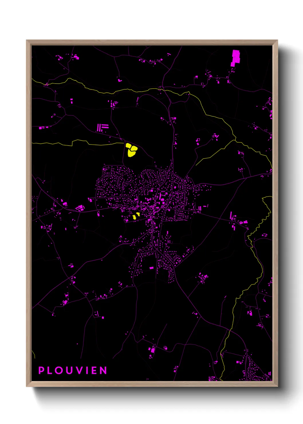 Une affiche de carte sur Plouvien