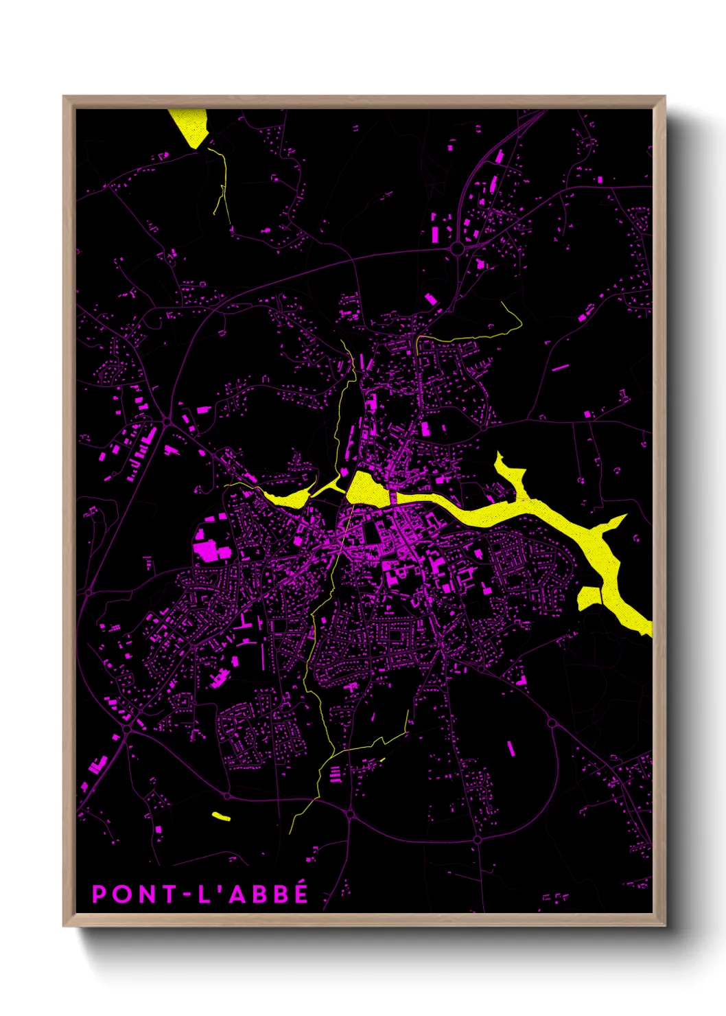 Une affiche de carte sur Pont-l'Abbé