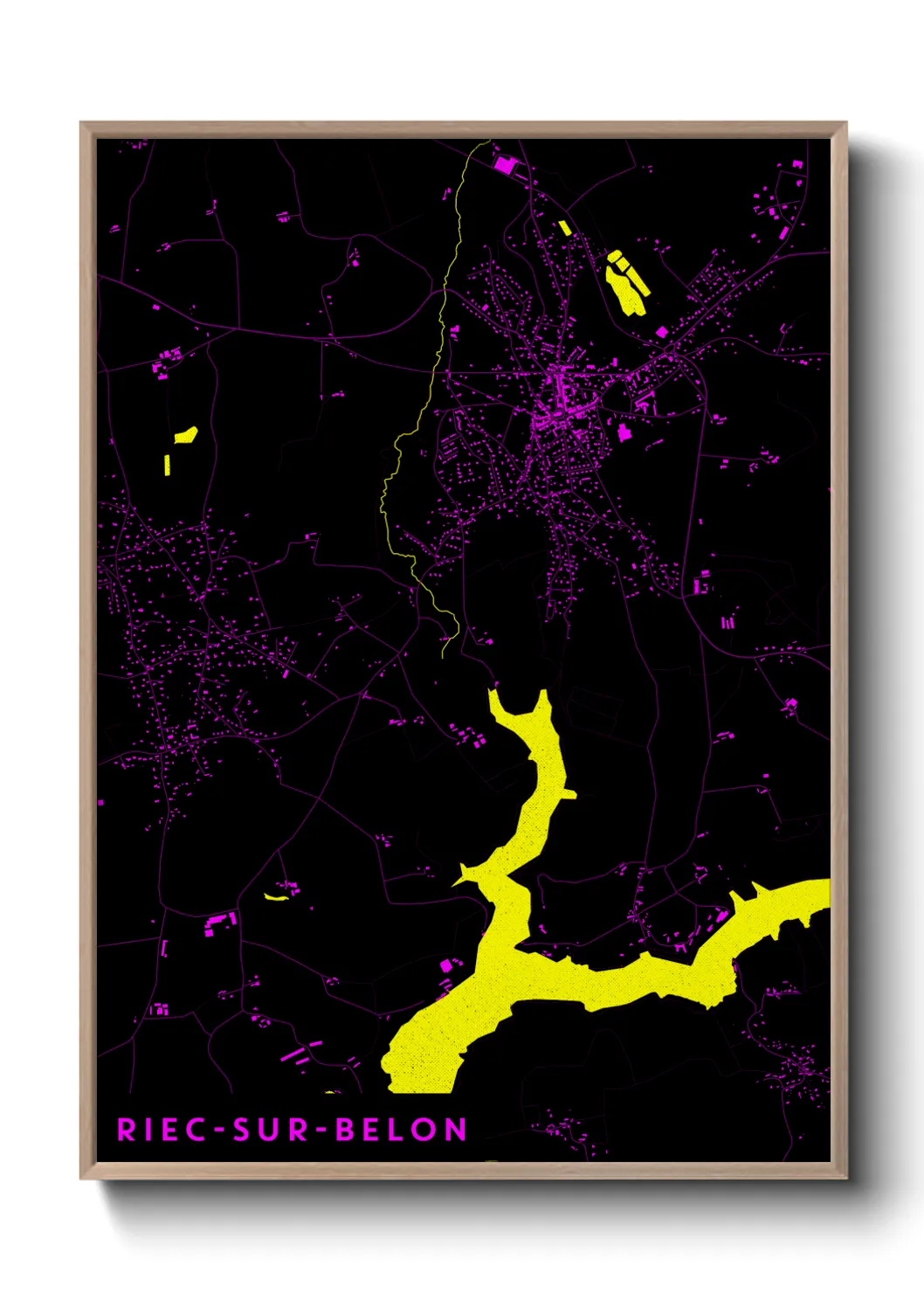 Un poster carteRiec-sur-Belon