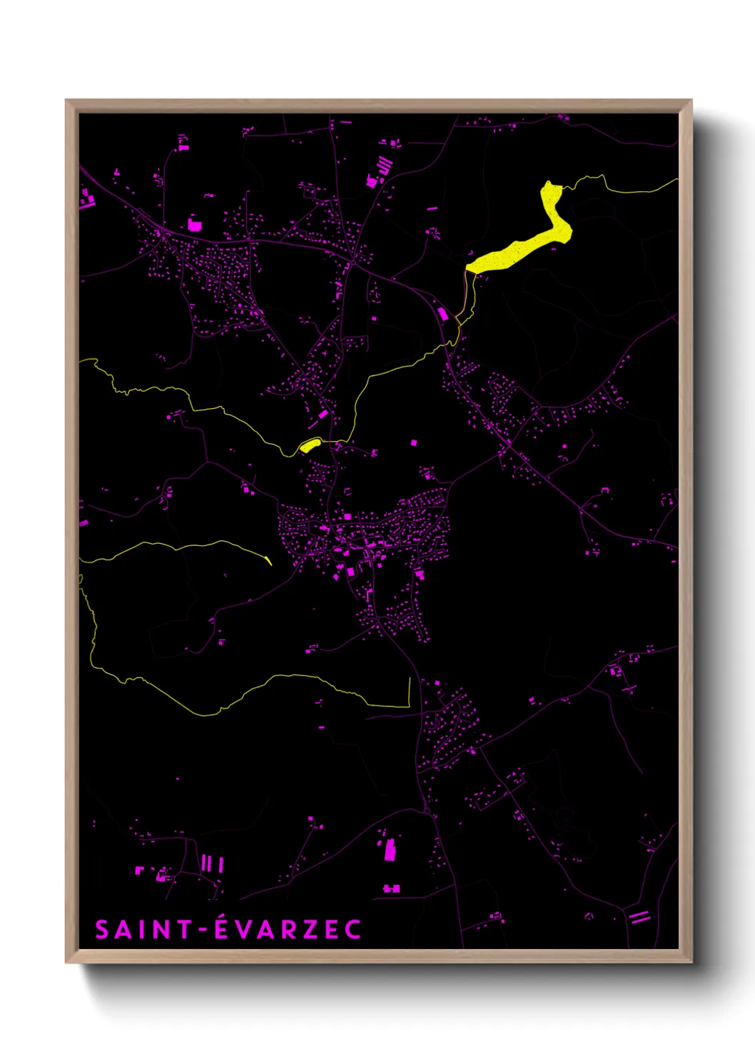 Une affiche de carte sur Saint-Évarzec