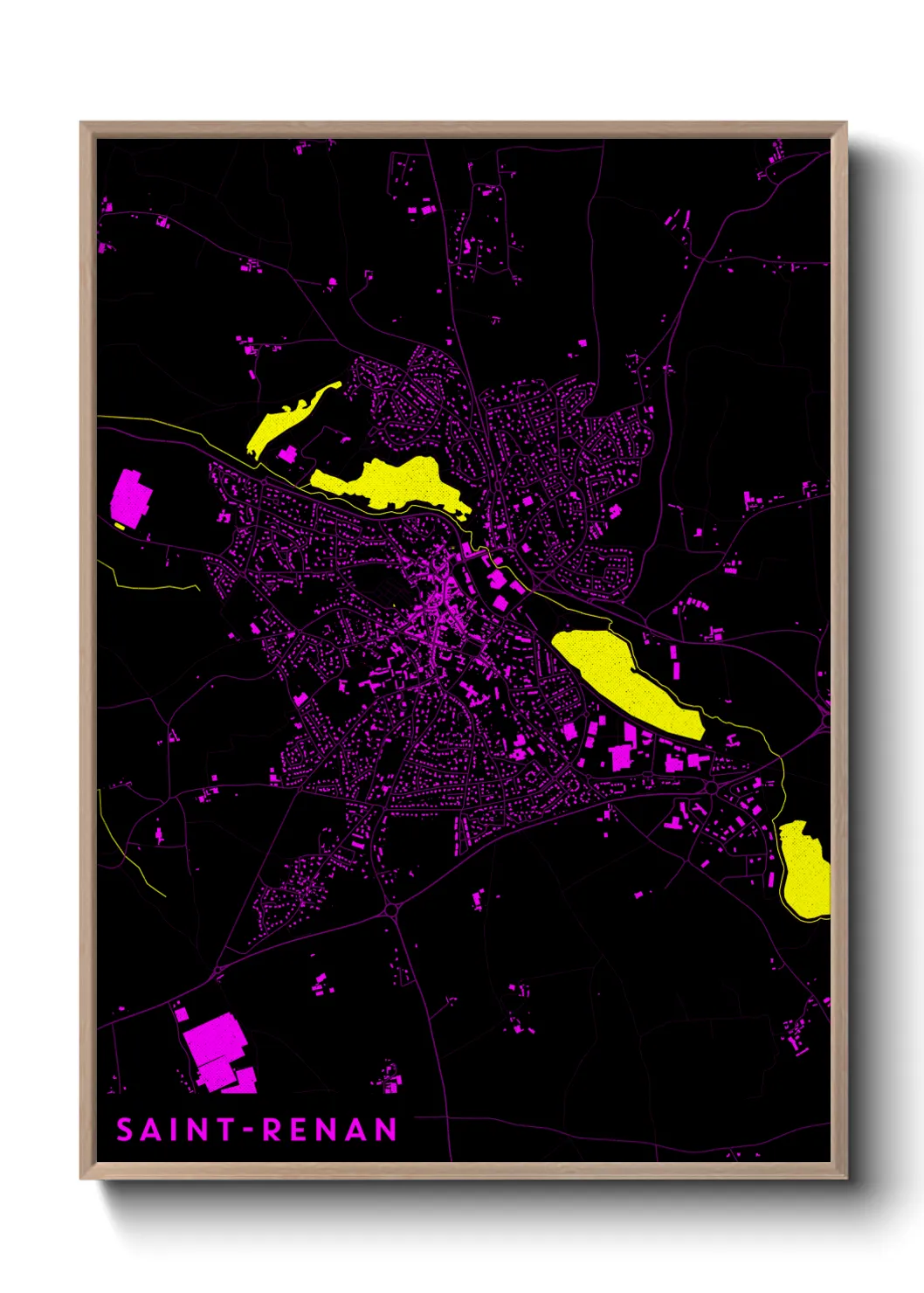 Une affiche de carte sur Saint-Renan
