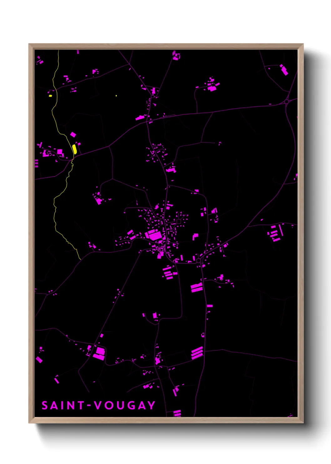 Une affiche de carte sur Saint-Vougay
