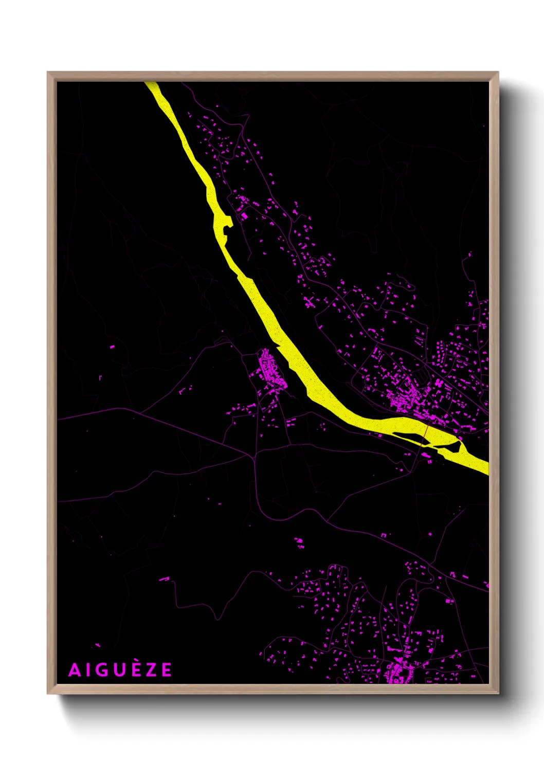 Une affiche de carte sur Aiguèze
