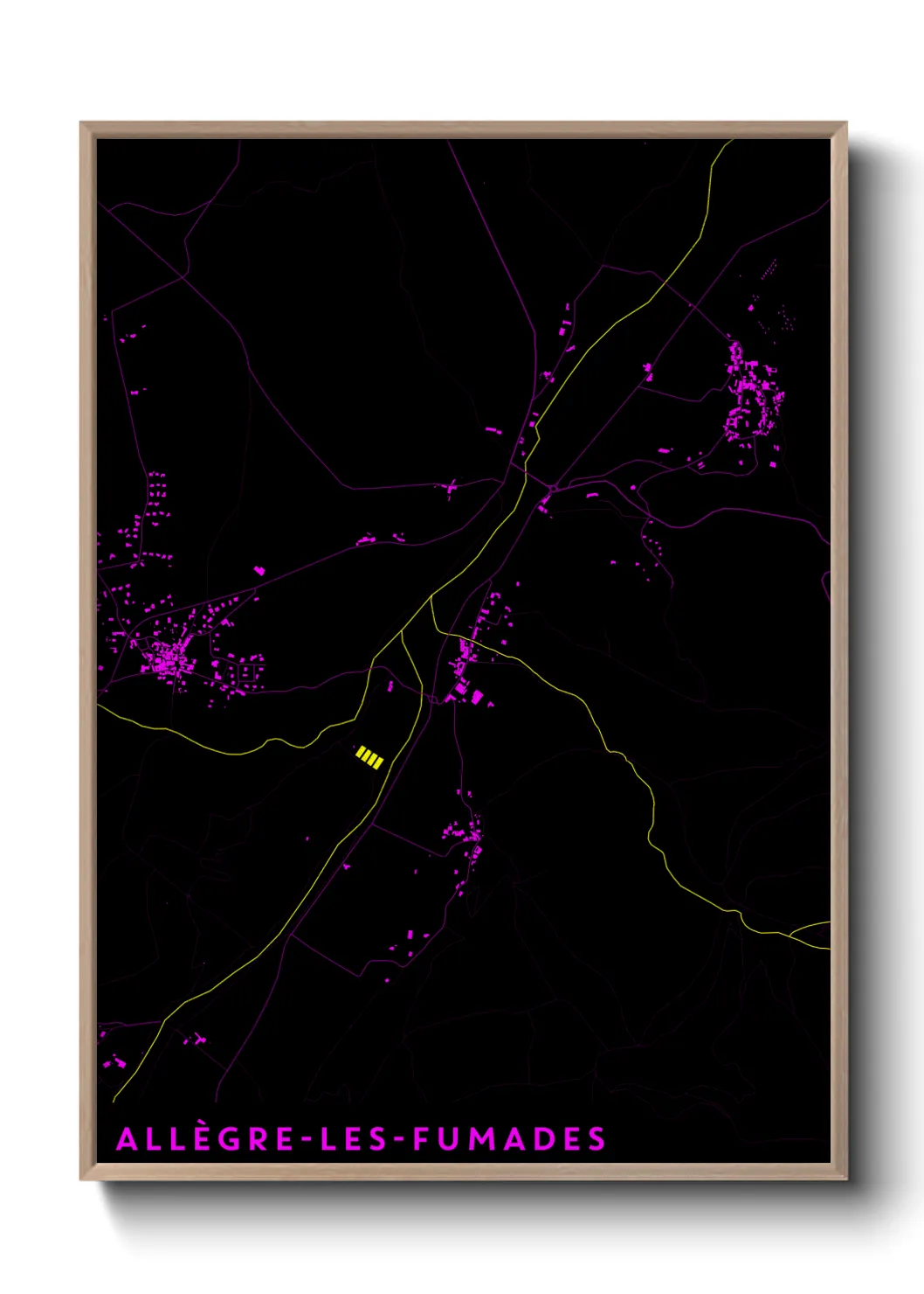 Une affiche de carte sur Allègre-les-Fumades