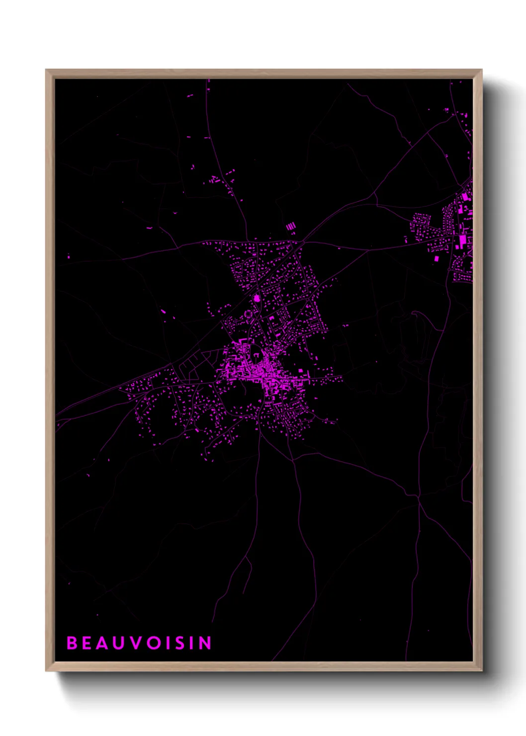 Une affiche de carte sur Beauvoisin