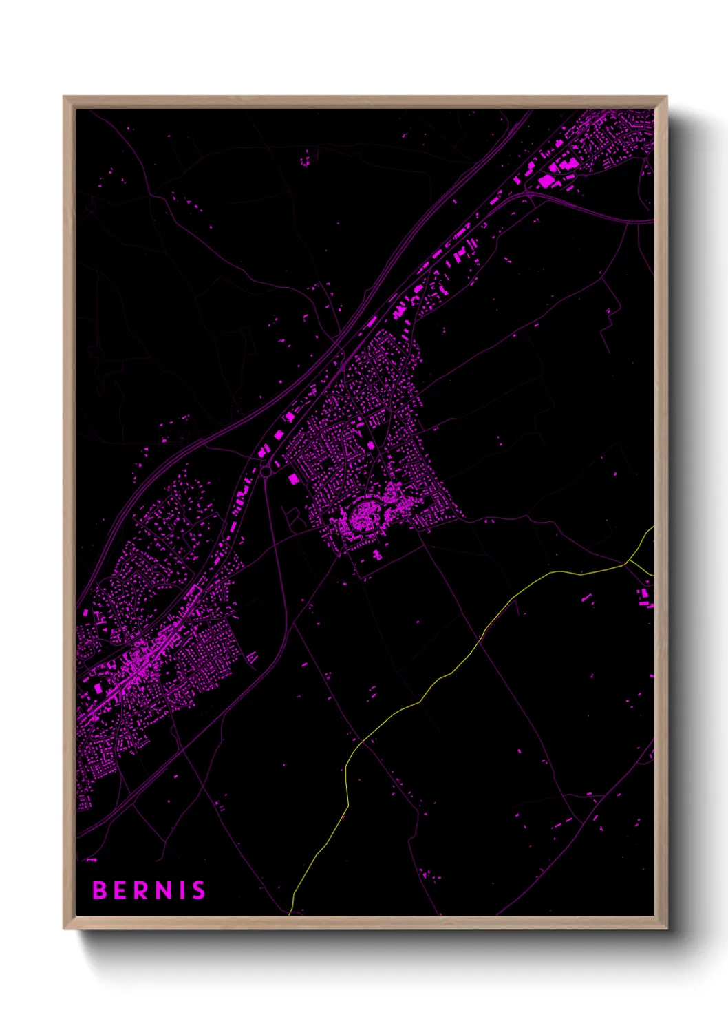 Une affiche de carte sur Bernis