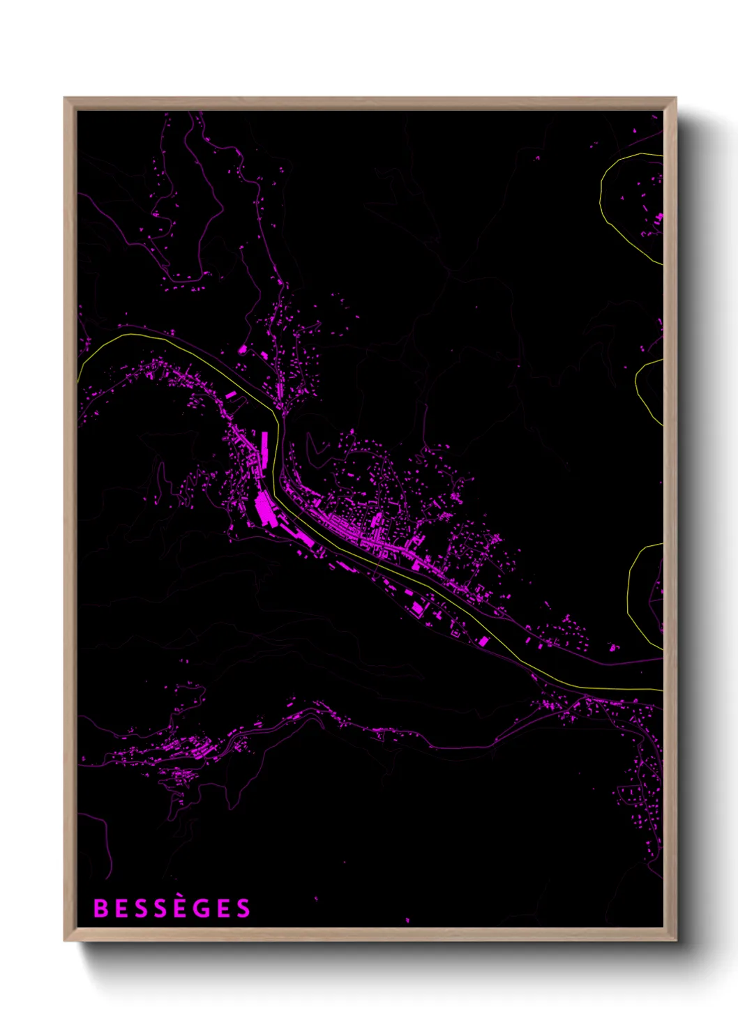 Une affiche de carte sur Bessèges