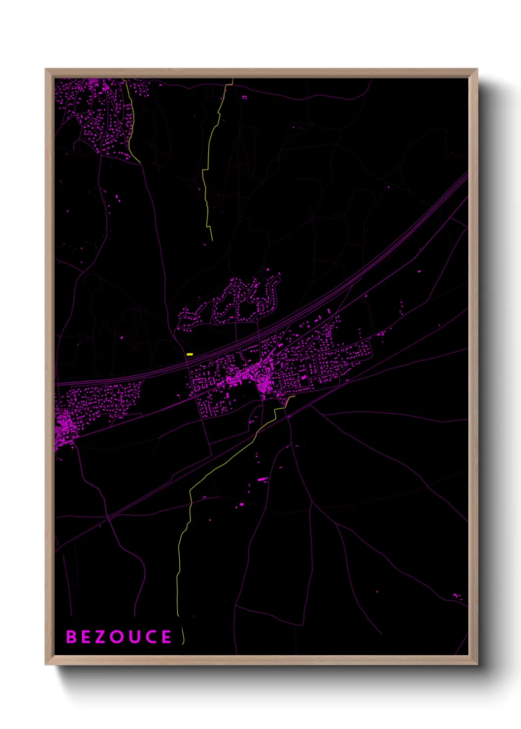 Une affiche de carte sur Bezouce