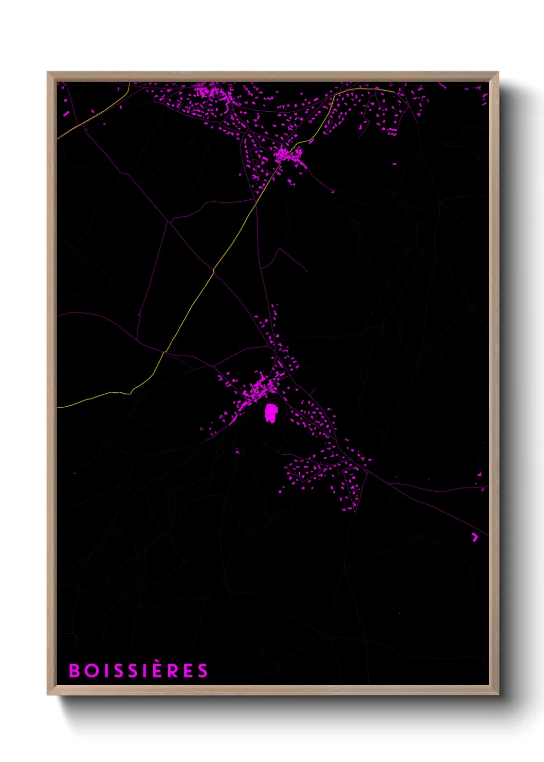 Une affiche de carte sur Boissières