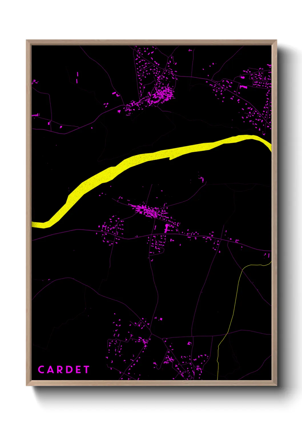 Une affiche de carte sur Cardet
