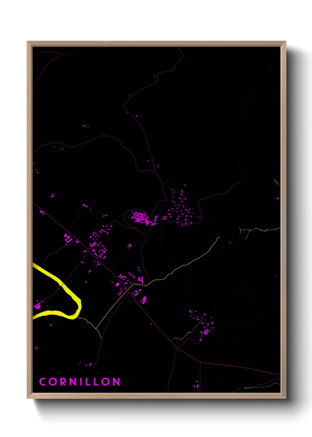 Une affiche de carte sur Cornillon