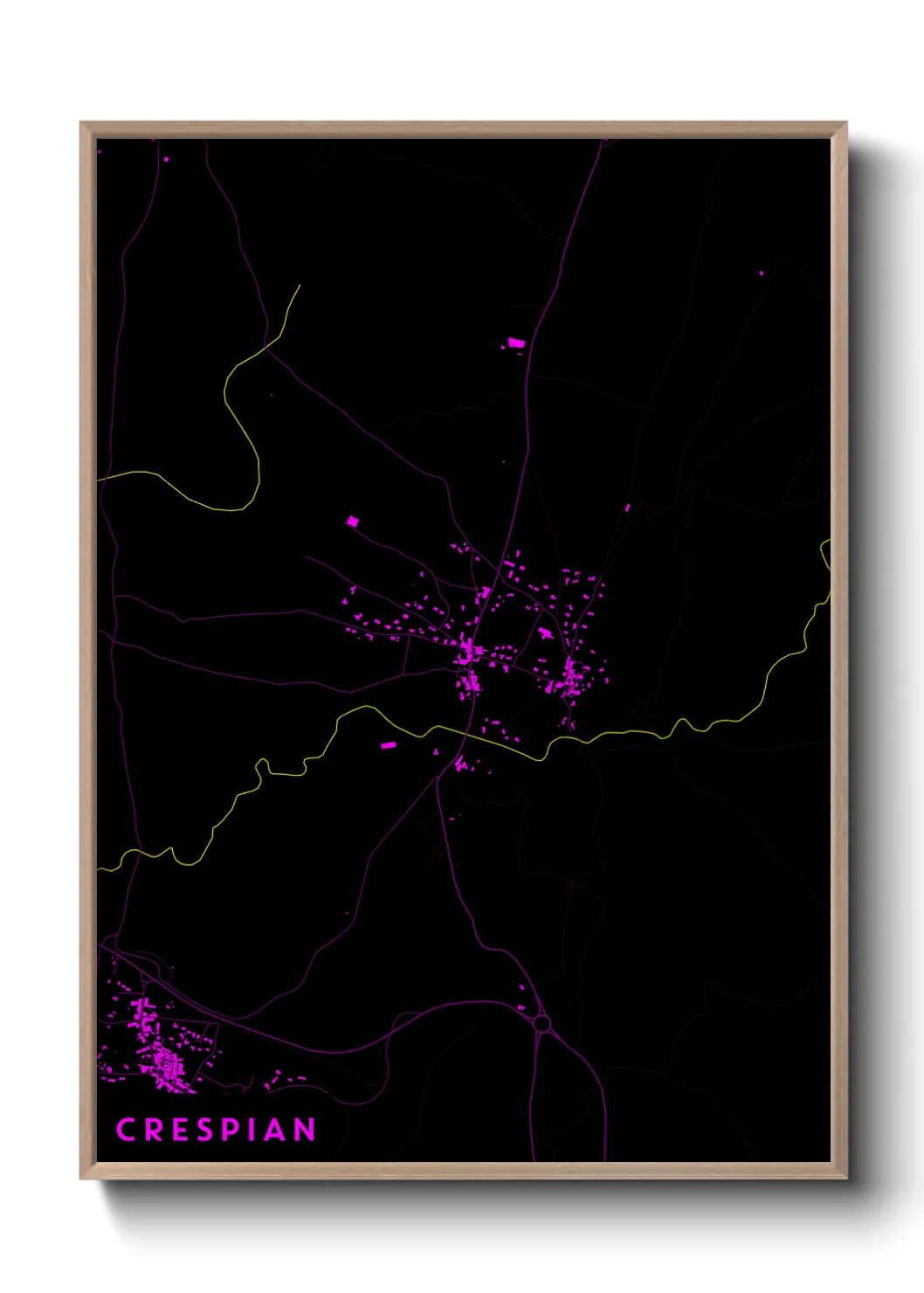 Une affiche de carte sur Crespian