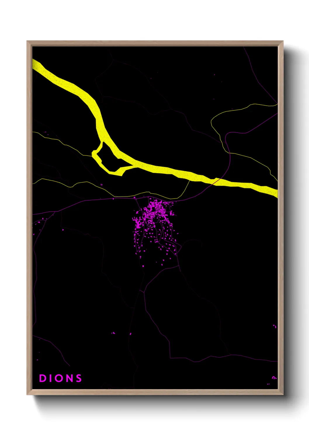 Une affiche de carte sur Dions