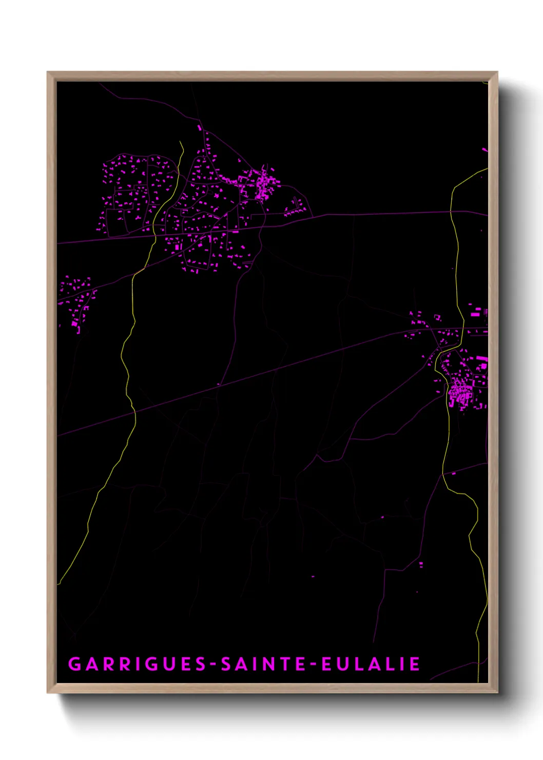 Un poster carteGarrigues-Sainte-Eulalie