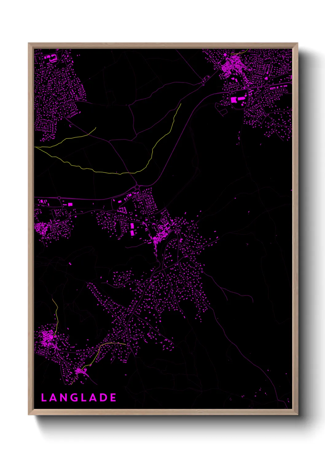 Une affiche de carte sur Langlade
