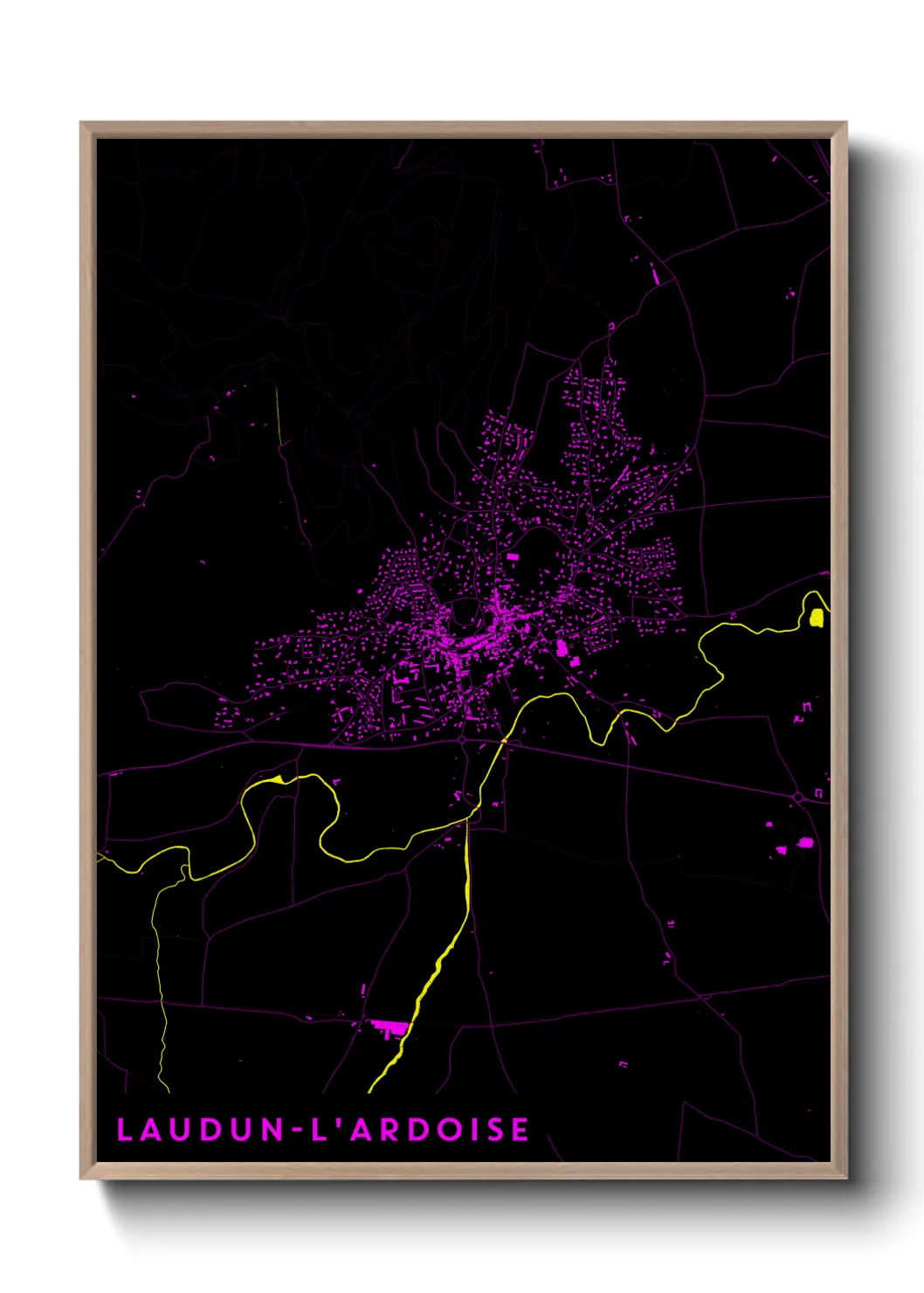 Une affiche de carte sur Laudun-l'Ardoise