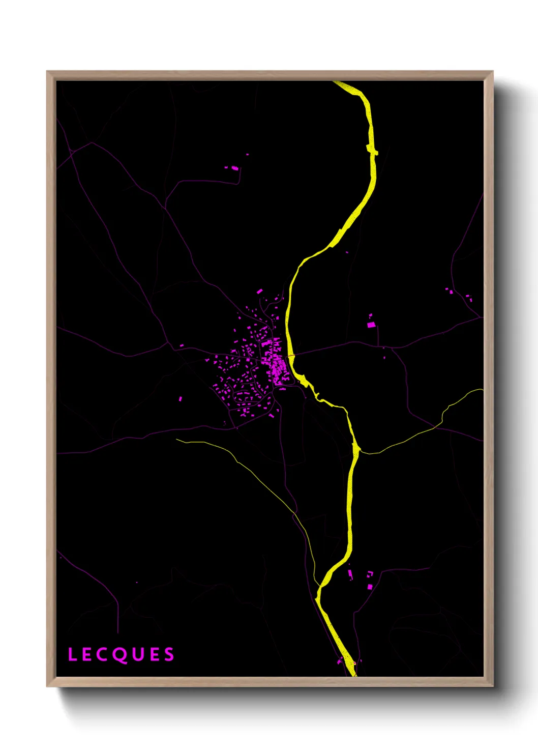 Une affiche de carte sur Lecques