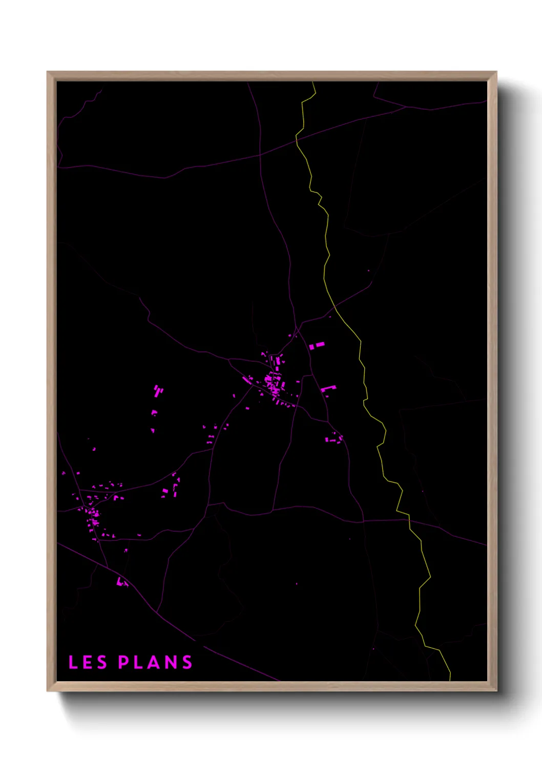 Une affiche de carte sur Les Plans