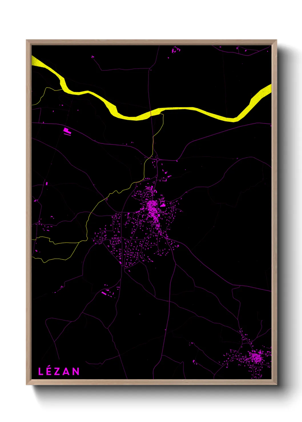 Une affiche de carte sur Lézan