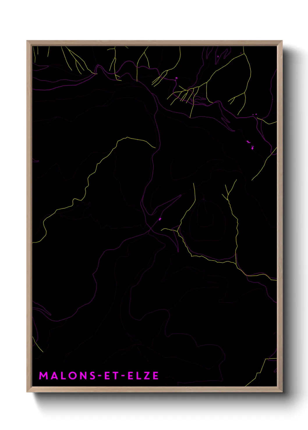 Une affiche de carte sur Malons-et-Elze