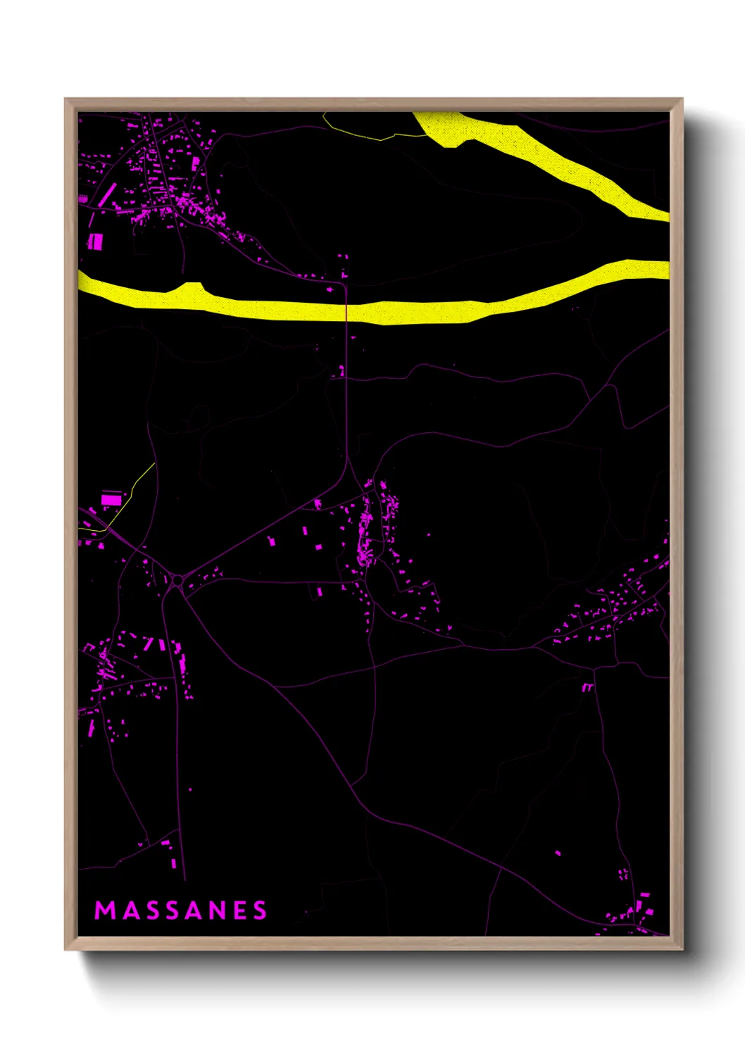 Une affiche de carte sur Massanes