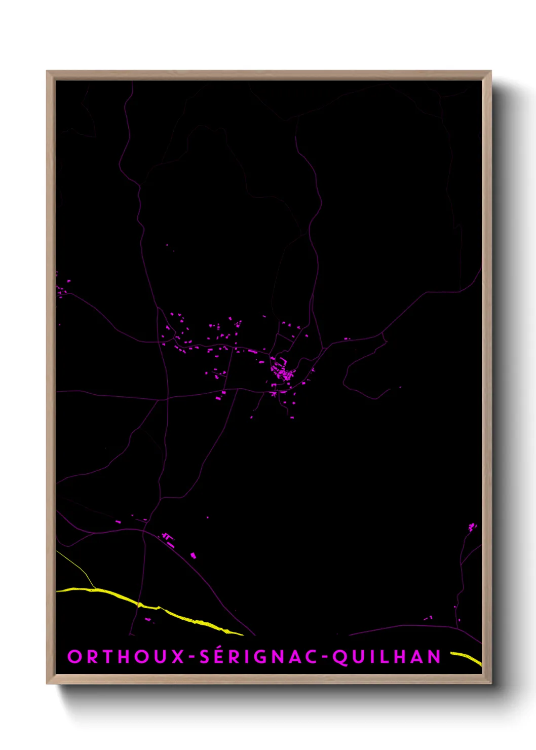 Une affiche de carte sur Orthoux-Sérignac-Quilhan