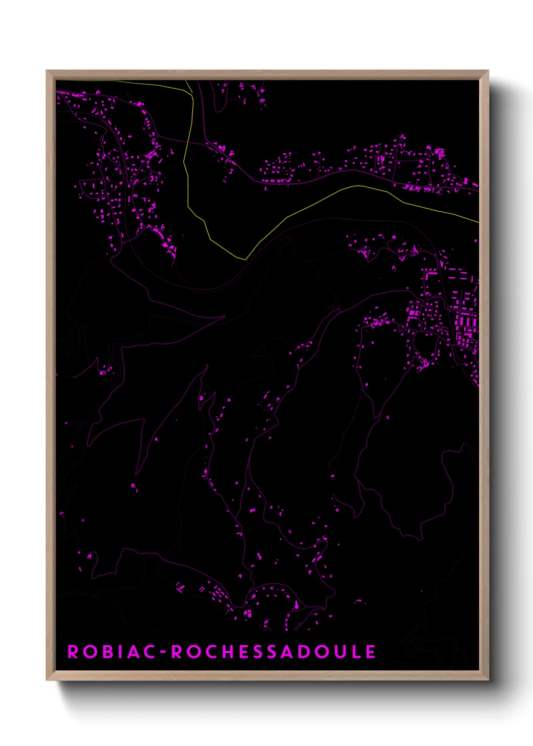 Une affiche de carte sur Robiac-Rochessadoule