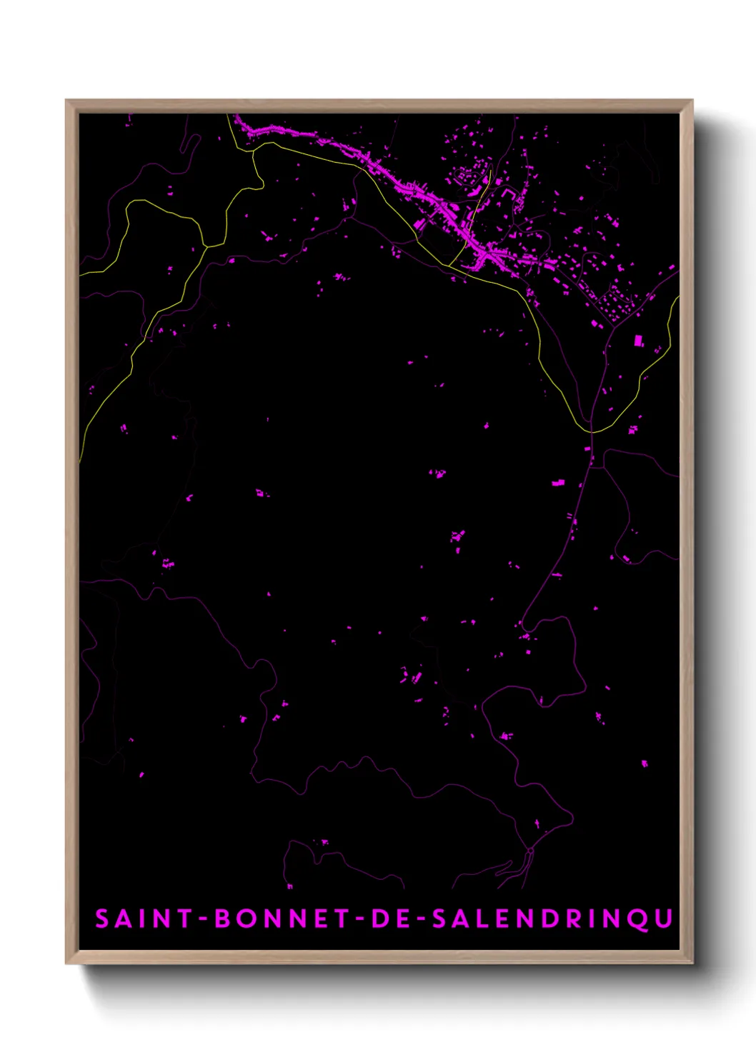 Une affiche de carte sur Saint-Bonnet-de-Salendrinque