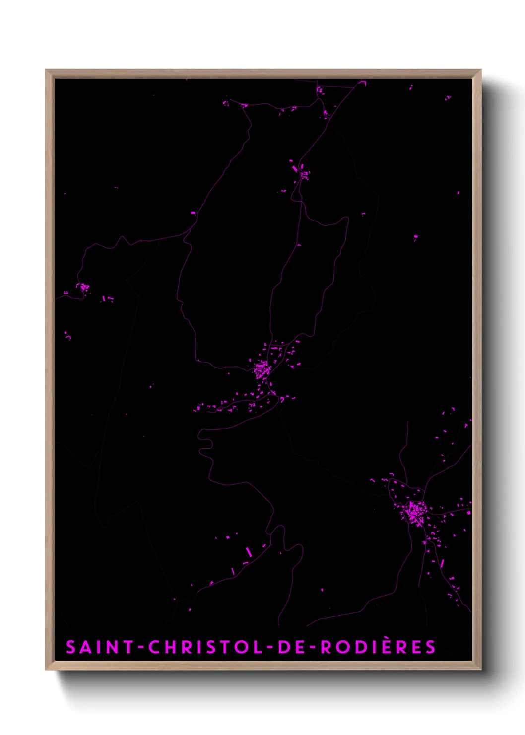Une affiche de carte sur Saint-Christol-de-Rodières