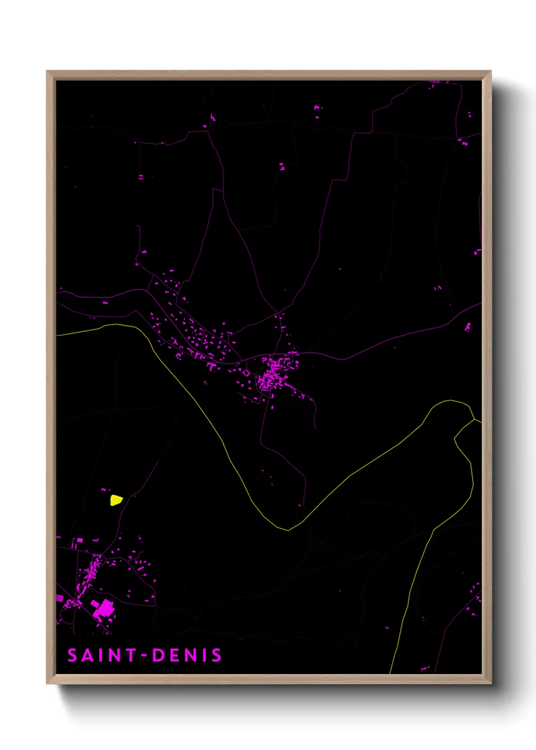 Une affiche de carte sur Saint-Denis