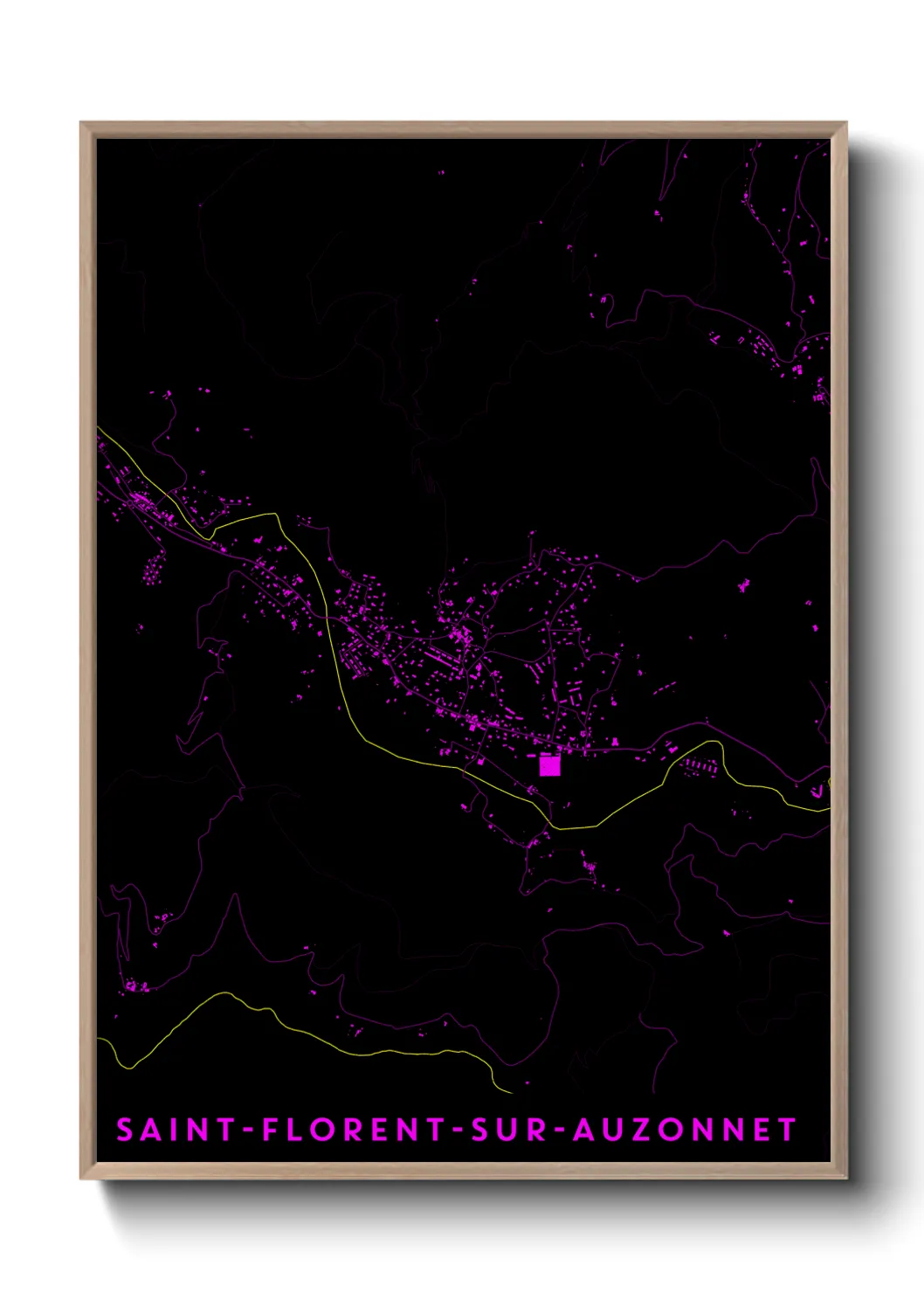 Une affiche de carte sur Saint-Florent-sur-Auzonnet