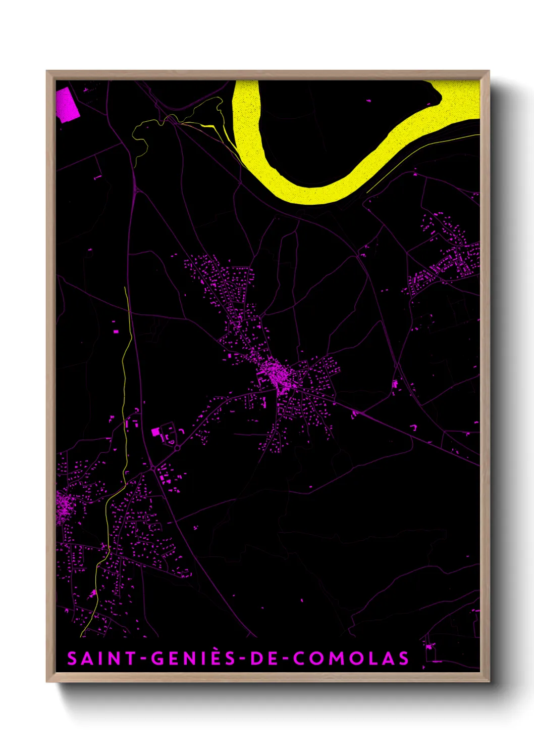 Une affiche de carte sur Saint-Geniès-de-Comolas