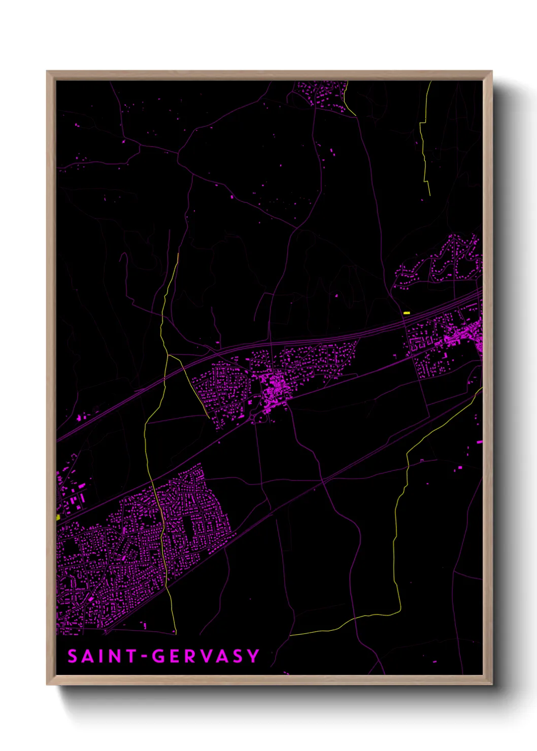 Une affiche de carte sur Saint-Gervasy