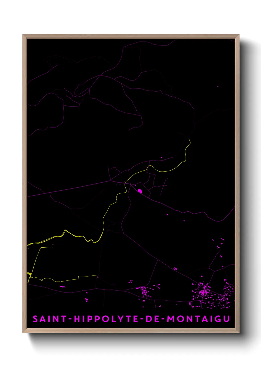 Une affiche de carte sur Saint-Hippolyte-de-Montaigu