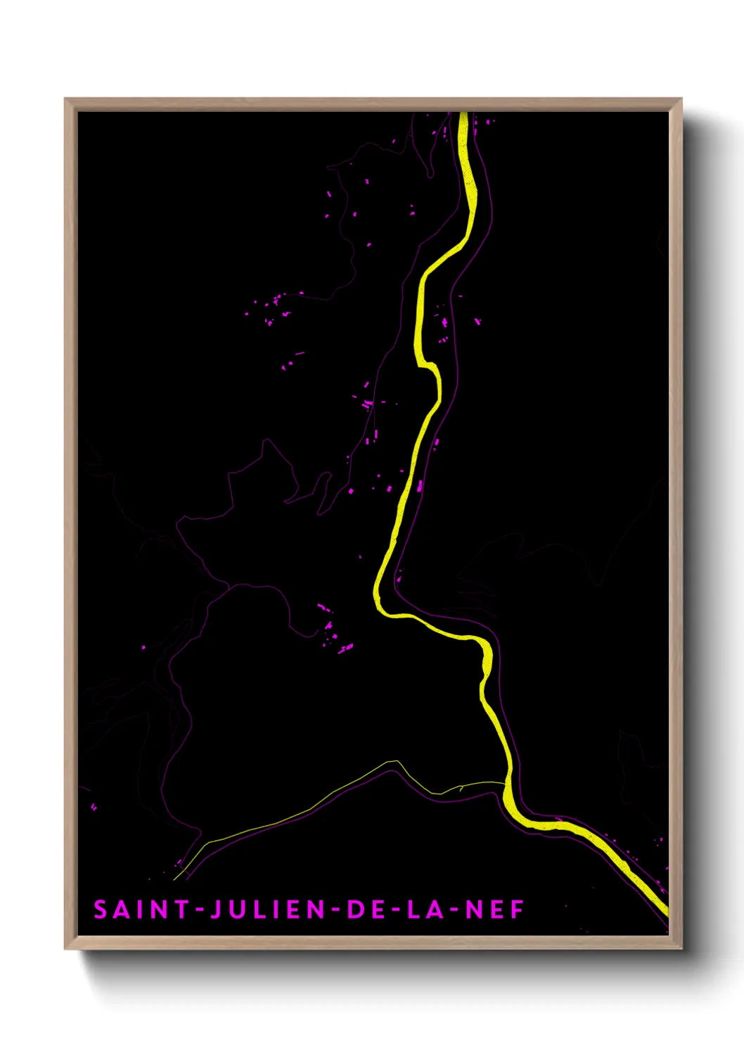 Une affiche de carte sur Saint-Julien-de-la-Nef