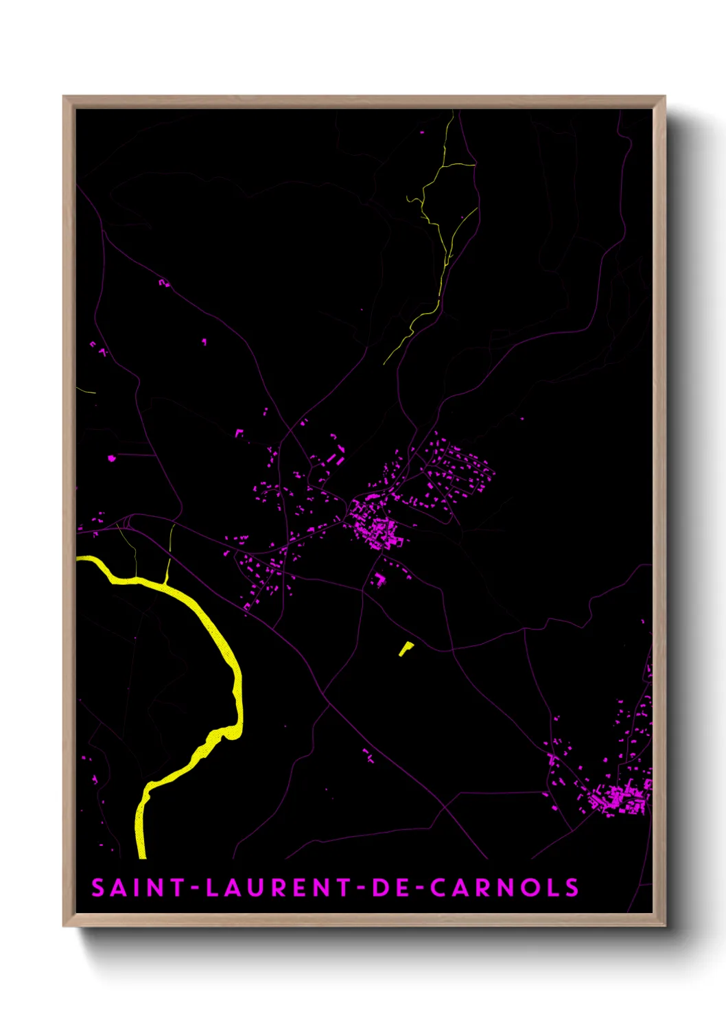 Une affiche de carte sur Saint-Laurent-de-Carnols