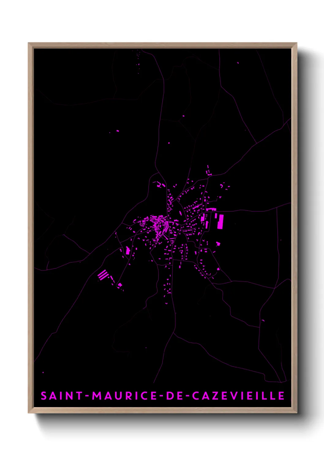 Une affiche de carte sur Saint-Maurice-de-Cazevieille