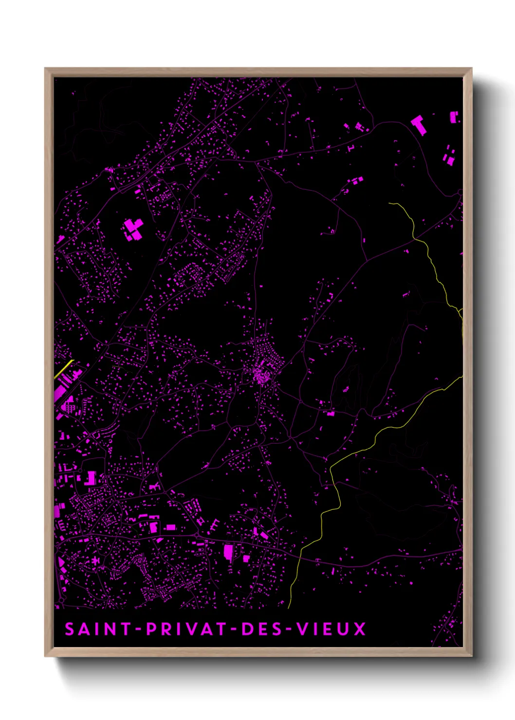 Une affiche de carte sur Saint-Privat-des-Vieux