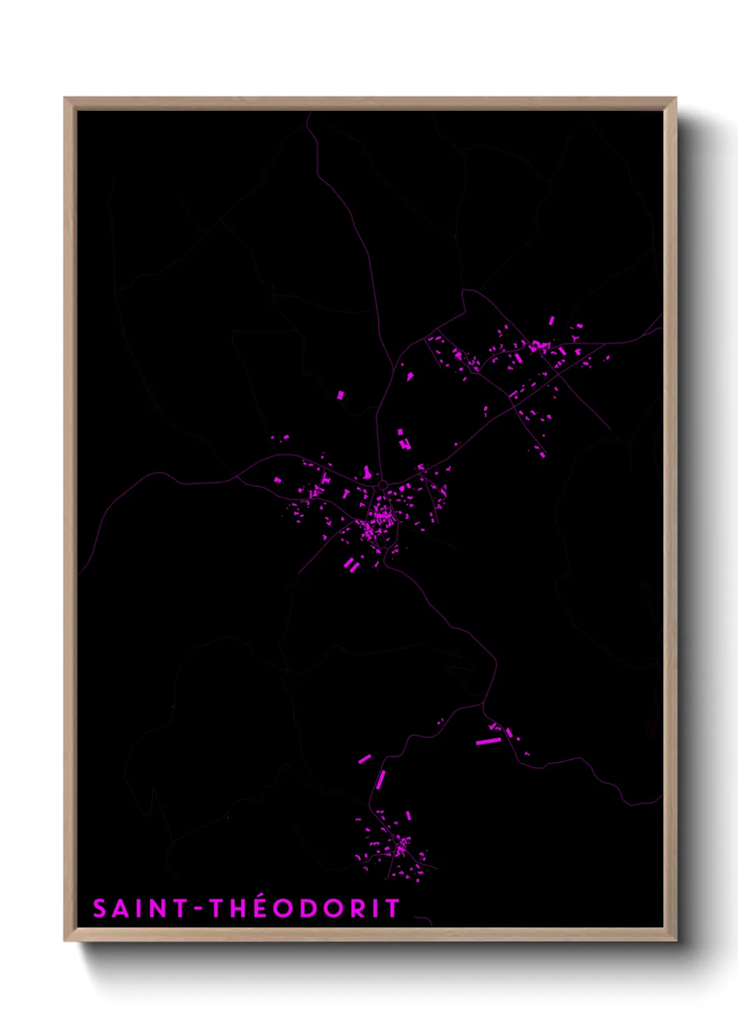 Une affiche de carte sur Saint-Théodorit