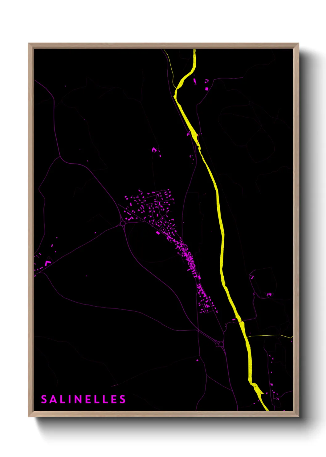 Une affiche de carte sur Salinelles